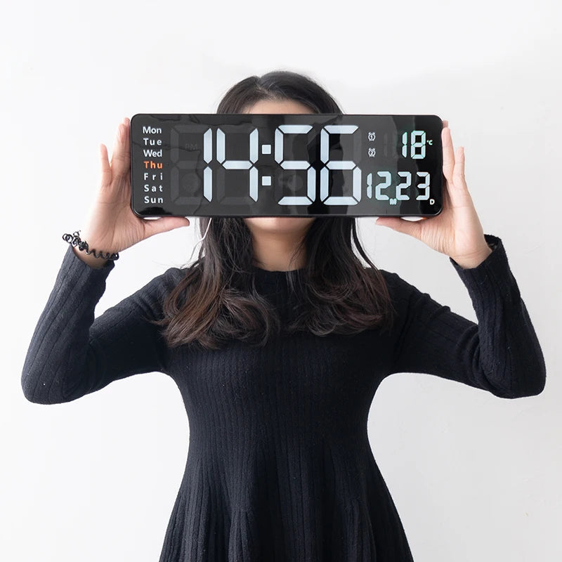 Large Digital Wall Clock Remote Control Power