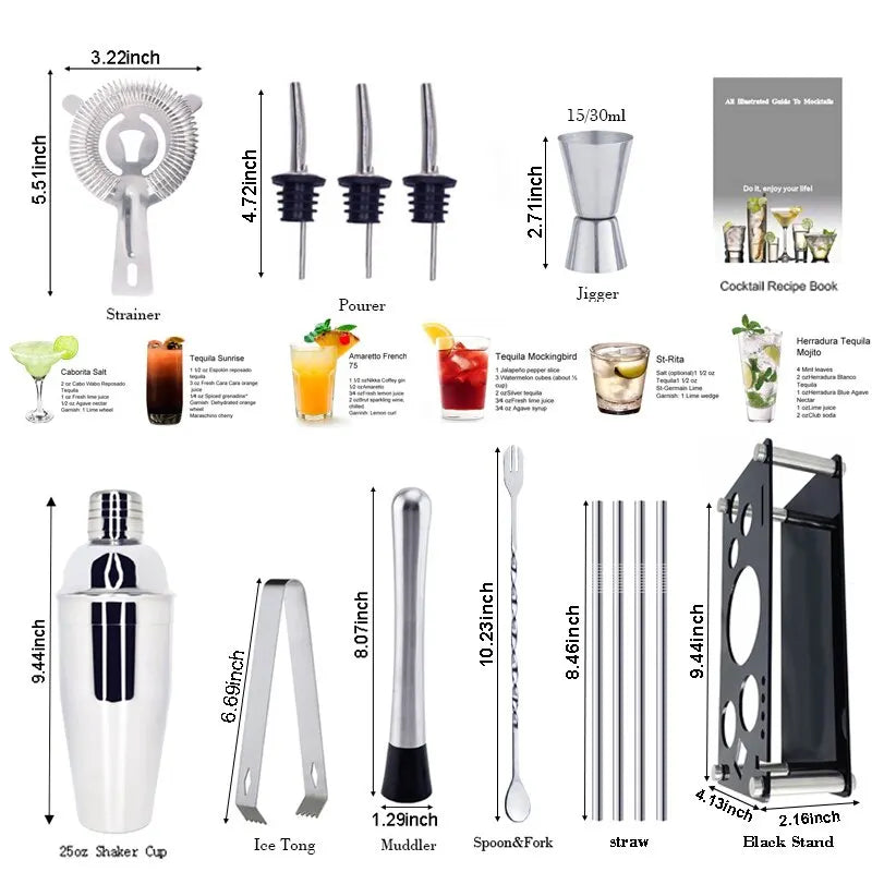 Bar Tools Mixer Set Bartender Shaker Tool