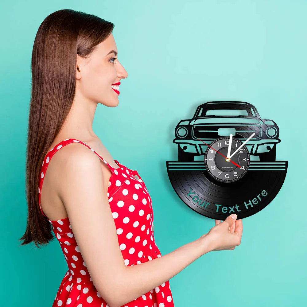 Garage Clock Personalised Made Of Vinyl Record