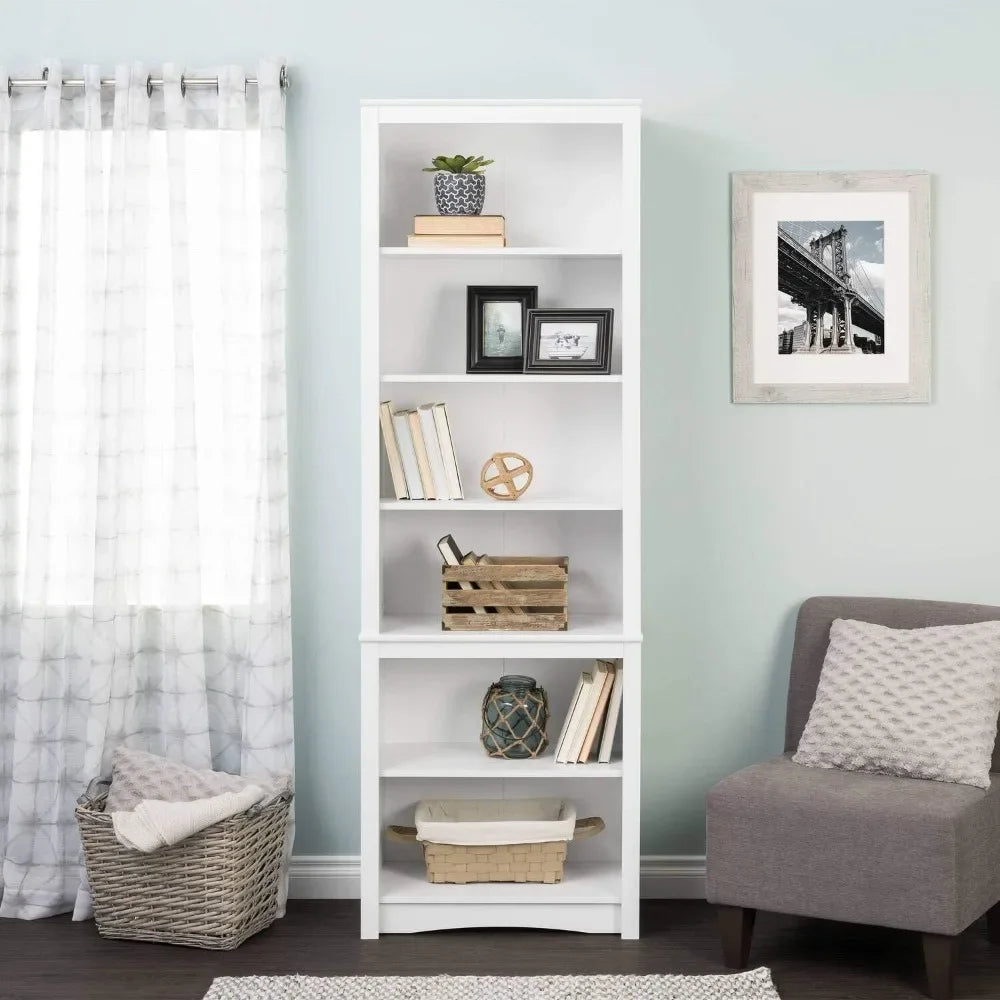 Home Tall 6-Shelf Bookcase Bookshelf