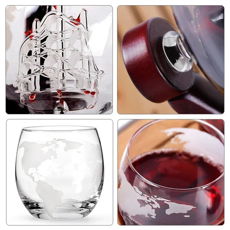 Decanter with Fine Wood Stand Liquor Gifts
