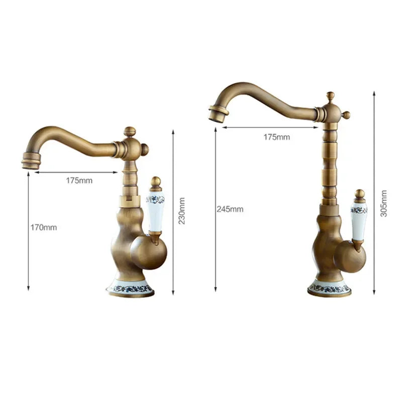 Antique Bronze Cold and Hot Water Basin