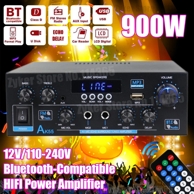 Sound Amplifiers Bluetooth Digital Remote Control