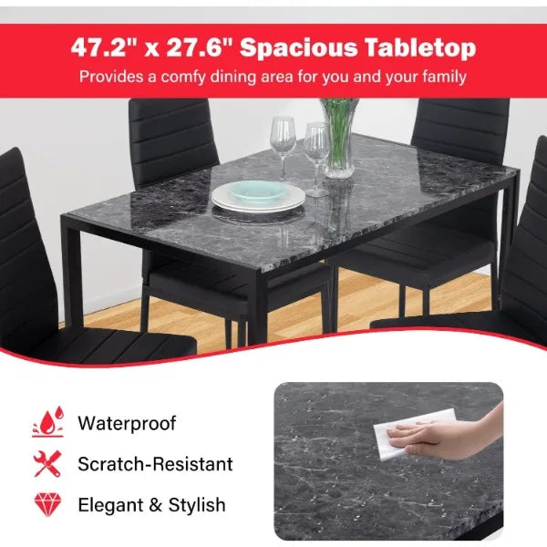 Marble Table top with 4 Chairs