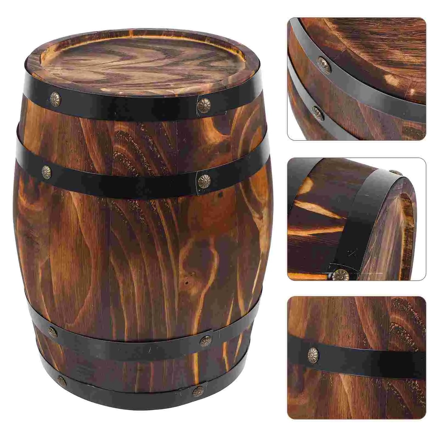 Wood Bucket Vintage Flower Planter Well Pail
