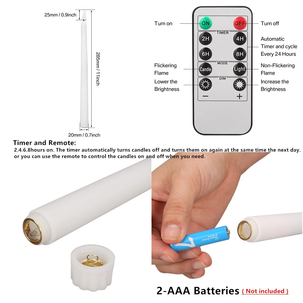 LED Flameless Battery Operated Candlesticks