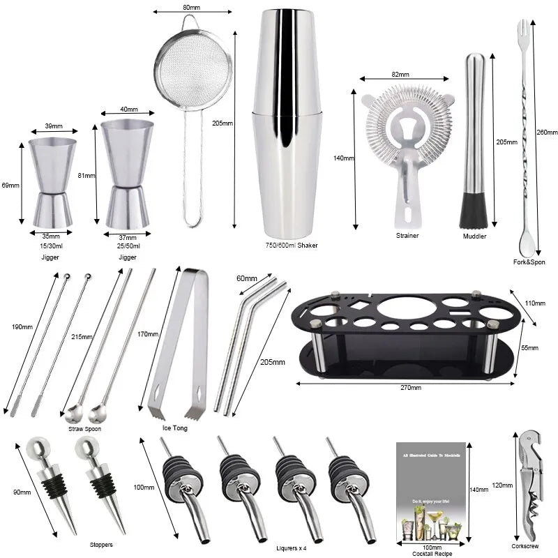 Bar Tools Mixer Set Bartender Shaker Tool