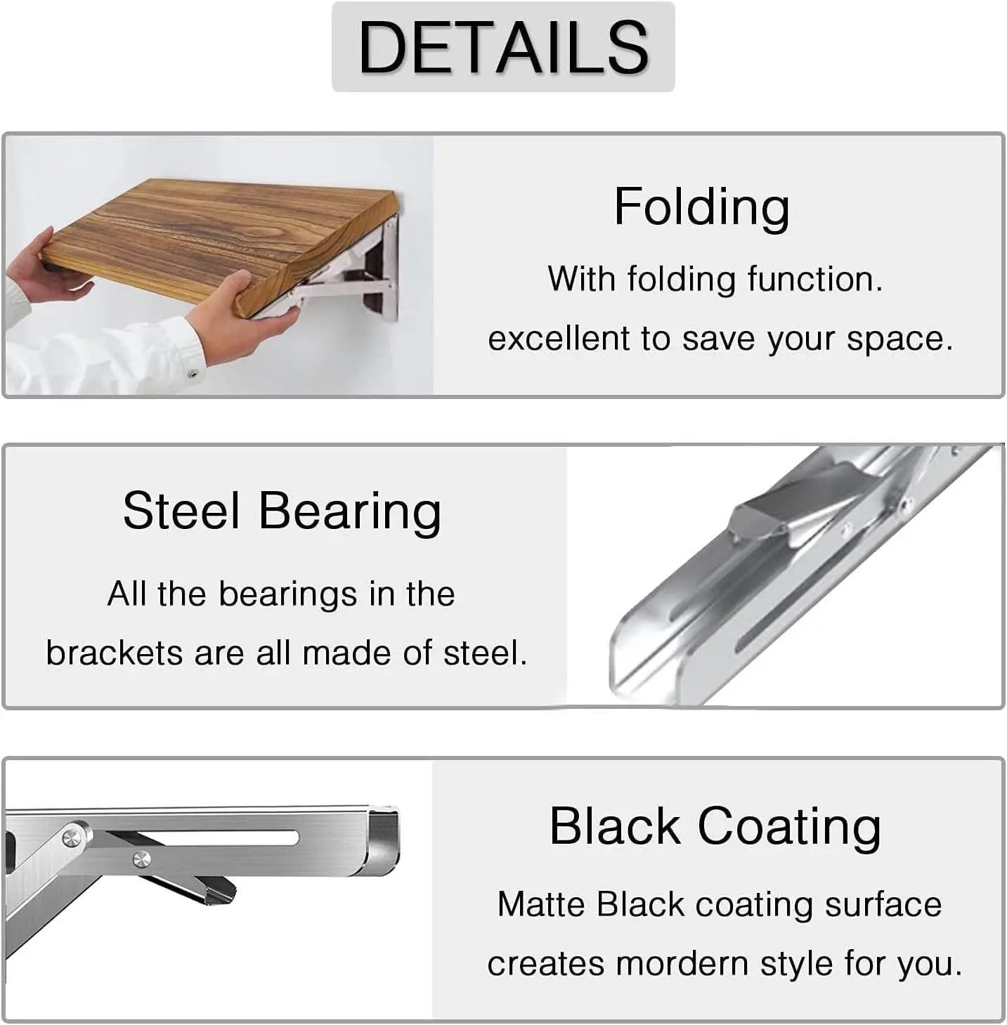 Heavy Duty Stainless Steel Wall Mounted Collapsible