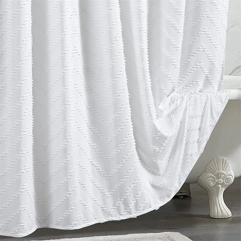 white Shower Curtain Woven Fabric
