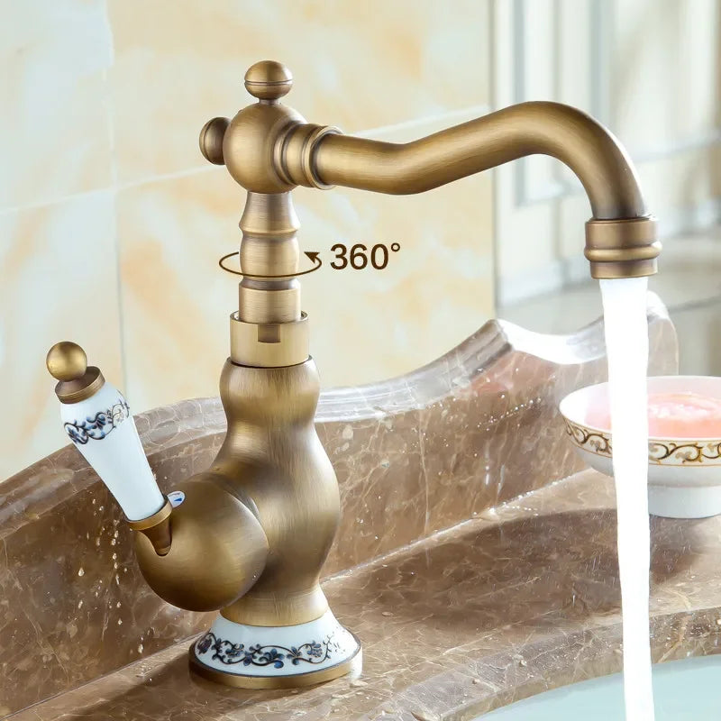 Antique Bronze Cold and Hot Water Basin