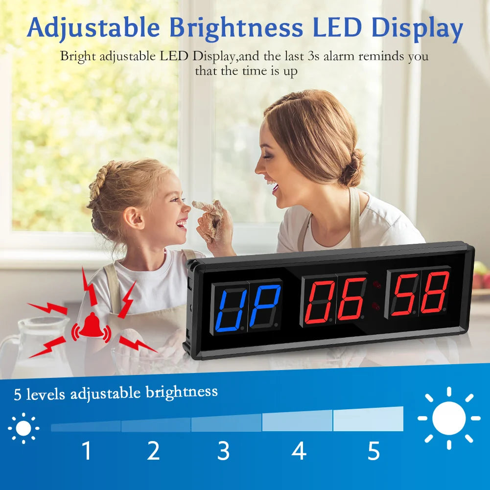 Remote control LED sports training clock timer