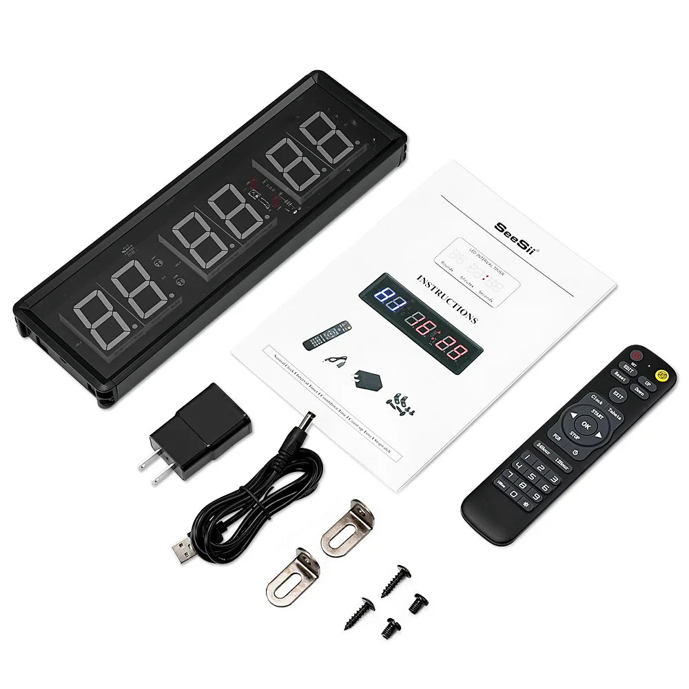 Remote control LED sports training clock timer