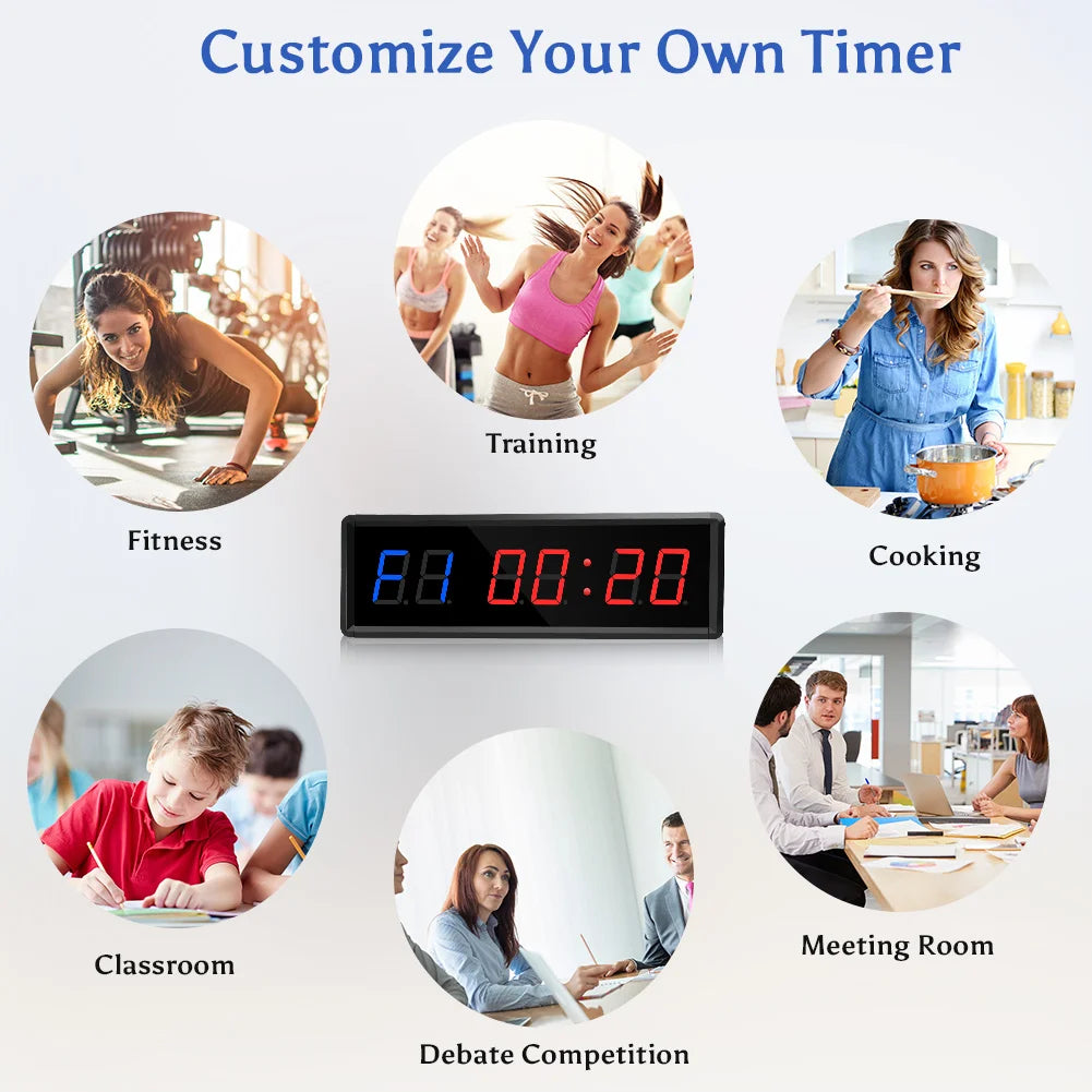 Remote control LED sports training clock timer