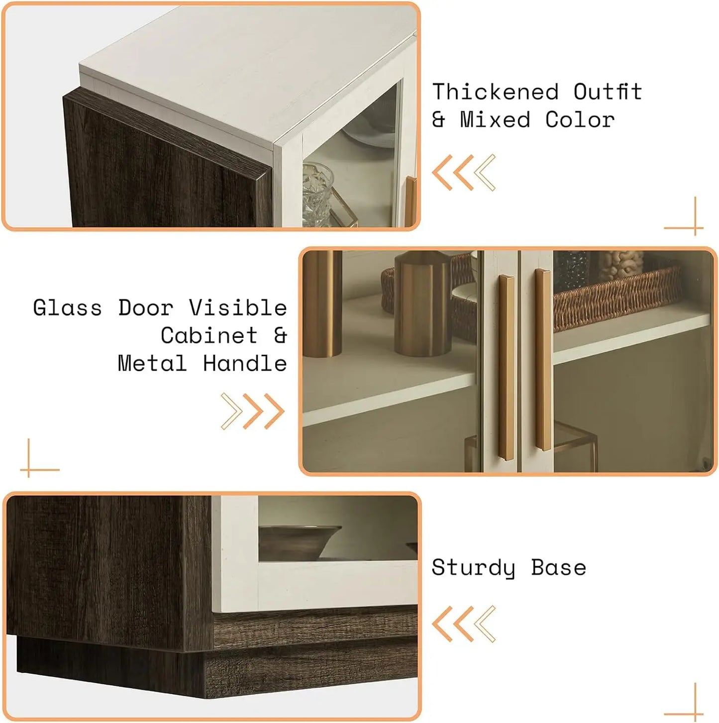 Sideboard Mixed Color with LED Lights,