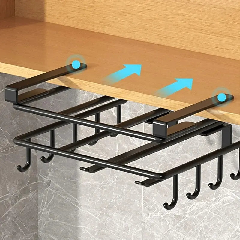 Hanging Rack with Hooks Under Cupboard