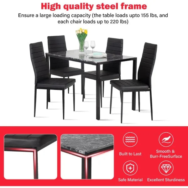 Marble Table top with 4 Chairs
