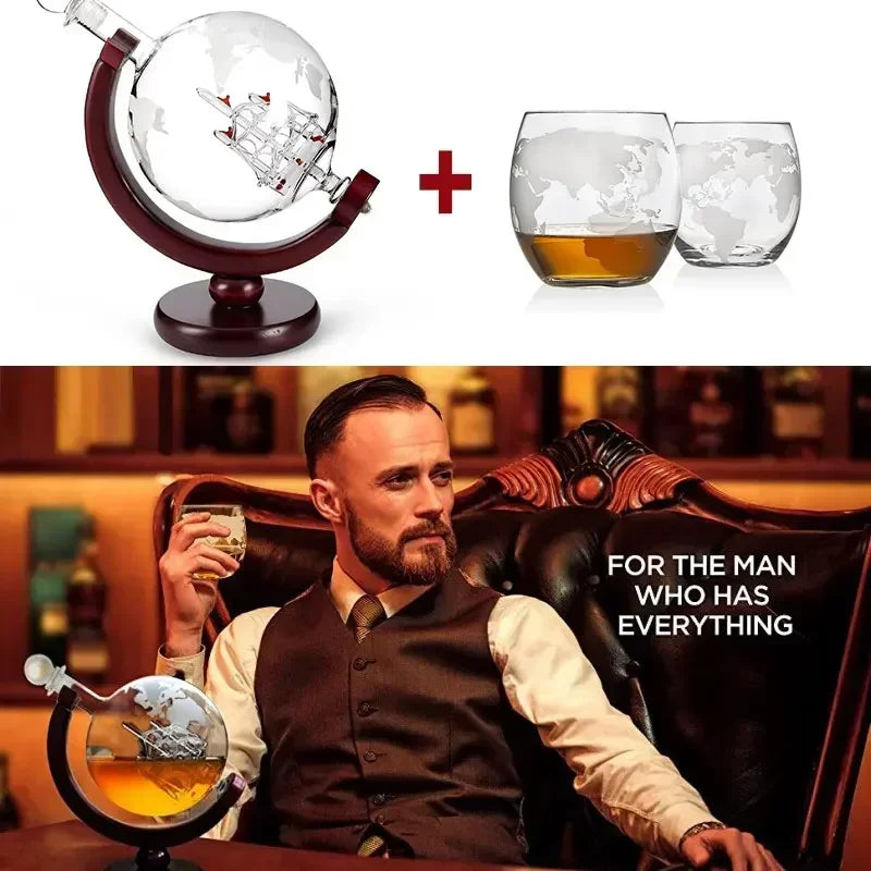 Decanter with Fine Wood Stand Liquor Gifts