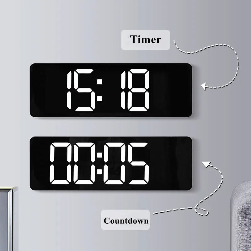 Large Digital Wall Clock  Remote Control Power