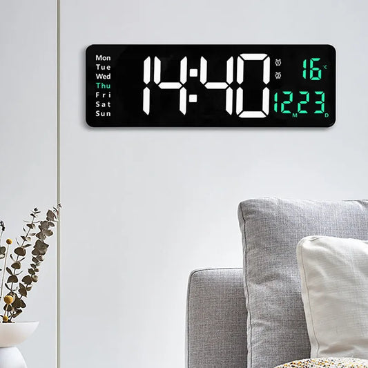 Large Digital Wall Clock  Remote Control Power