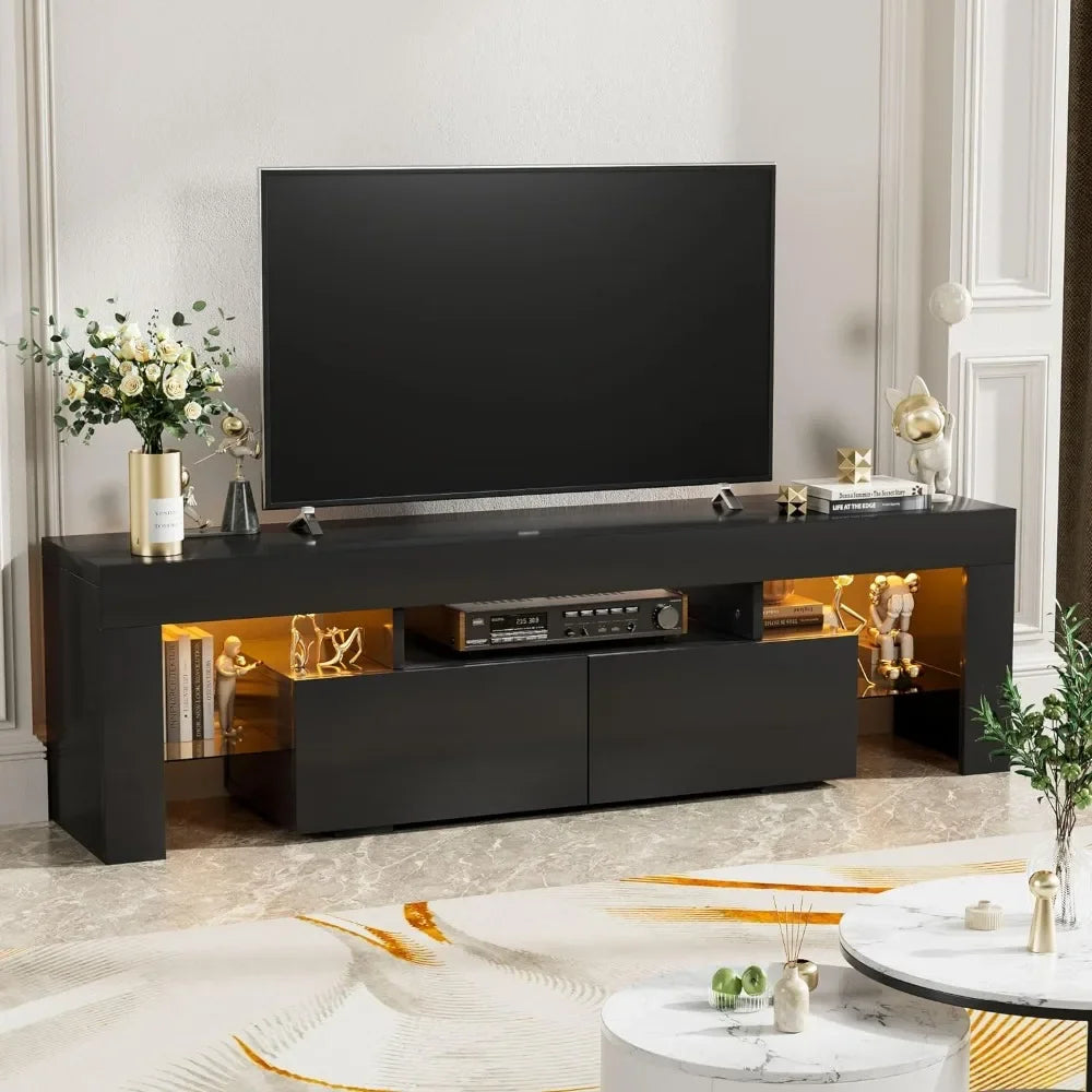 Glass Shelves and Drawer Entertainment Center