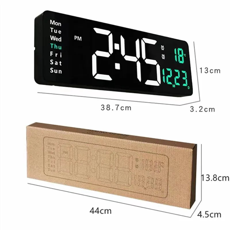 Large Digital Wall Clock  Remote Control Power