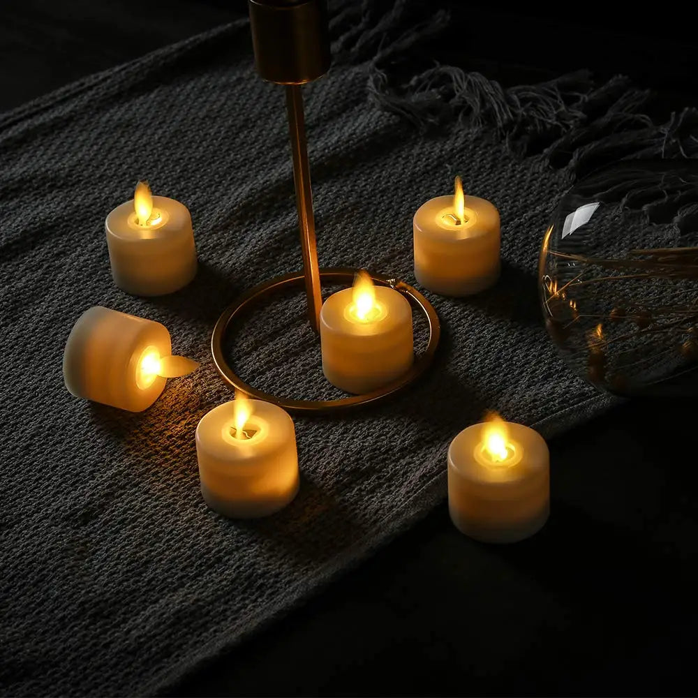 Flameless Moving Wick Candles With Remote Control