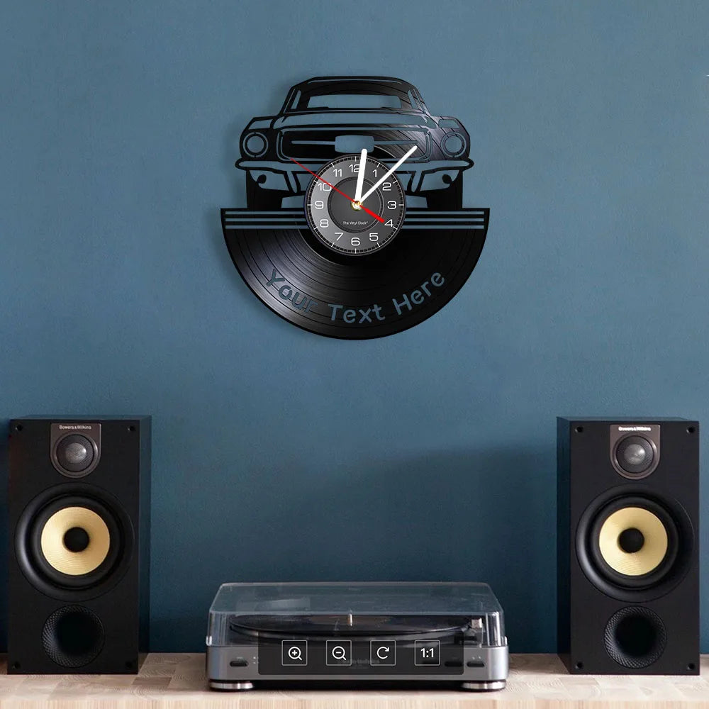 Garage Clock Personalised Made Of Vinyl Record