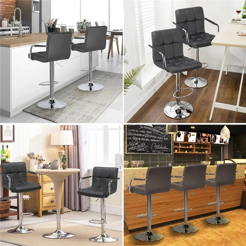 V1 Adjustable modern faux leather bar stool