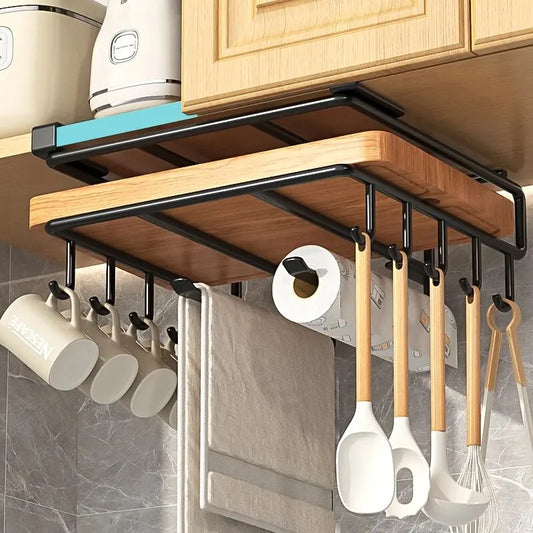 Hanging Rack with Hooks Under Cupboard