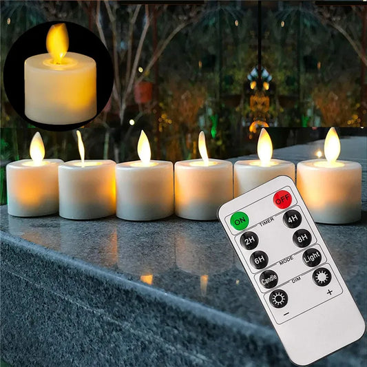 Flameless Moving Wick Candles With Remote Control