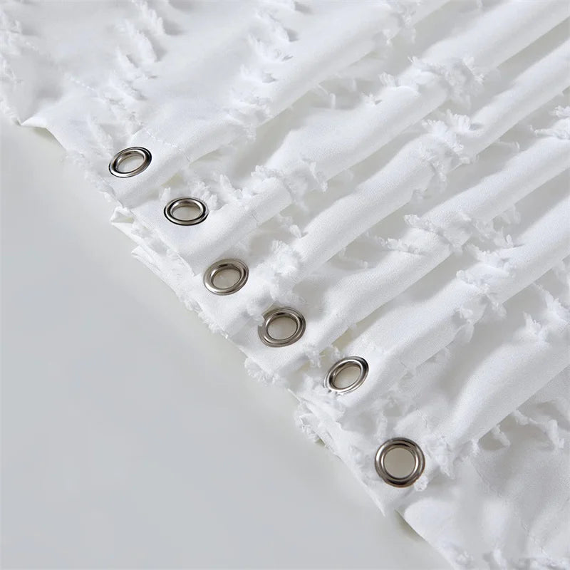 white Shower Curtain Woven Fabric