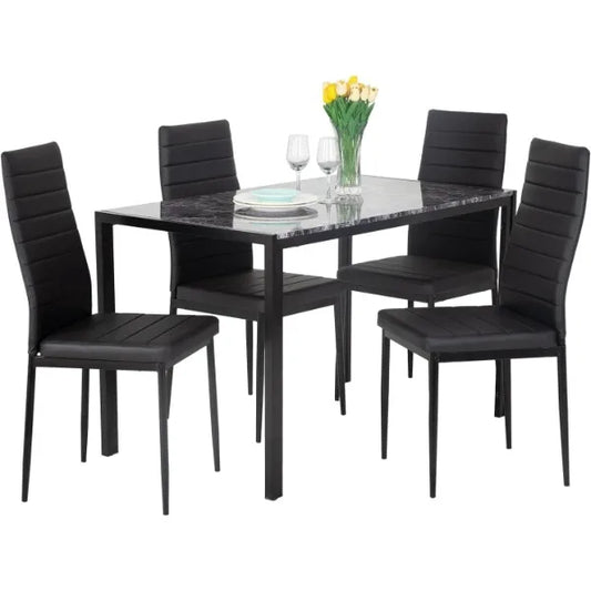Marble Table top with 4 Chairs