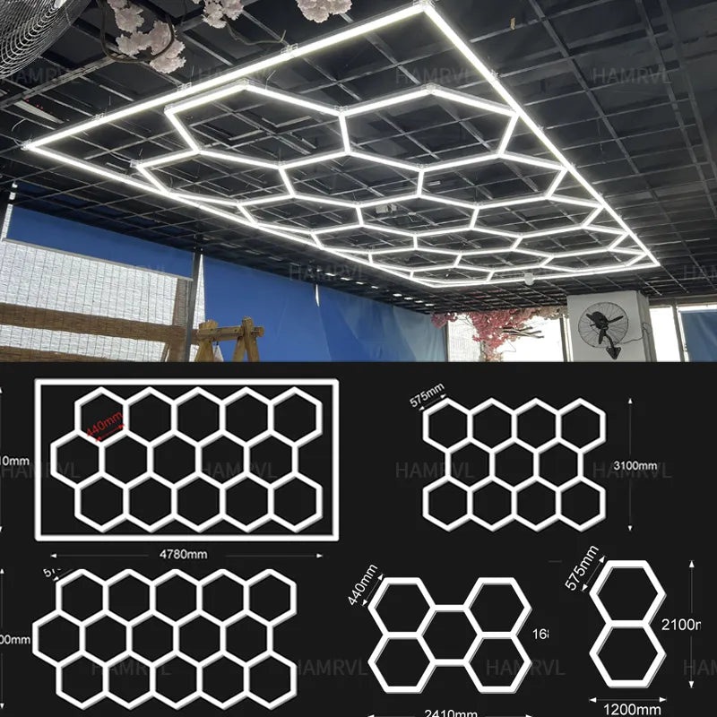 Hexagon  Tube Honeycomb Ceiling Workshop With Border