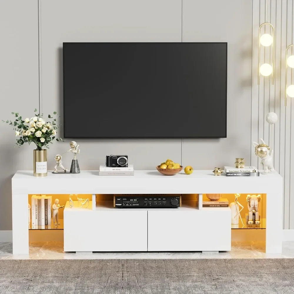 Glass Shelves and Drawer Entertainment Center