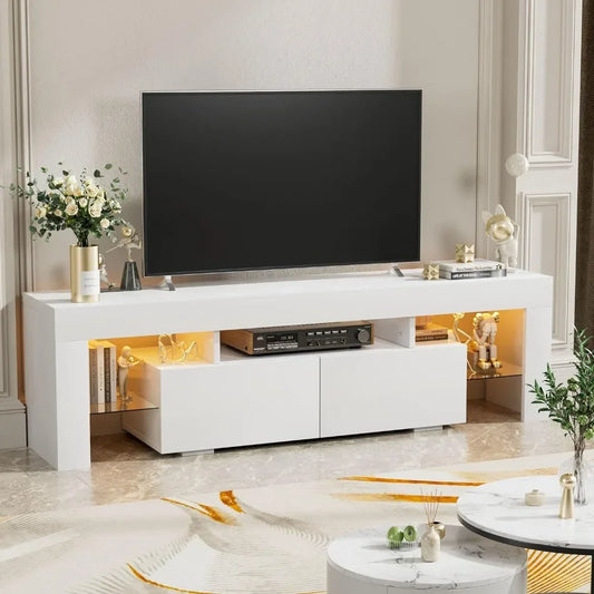 Glass Shelves and Drawer Entertainment Center