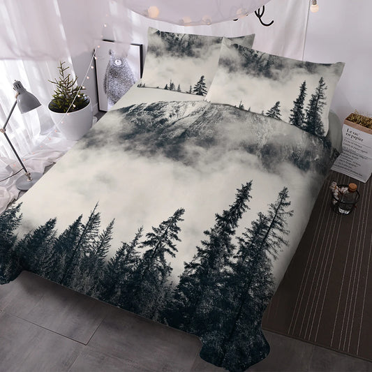 Mountain Design With Pillow Shams
