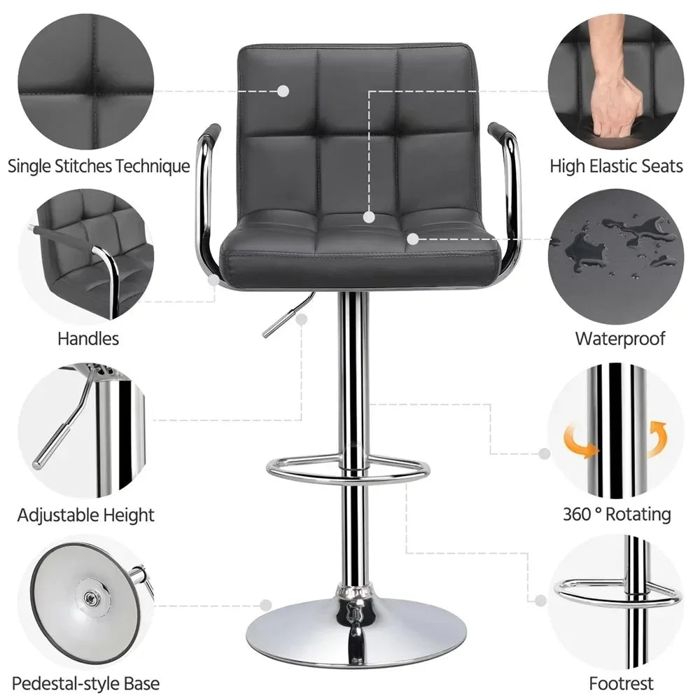 V1 Adjustable modern faux leather bar stool